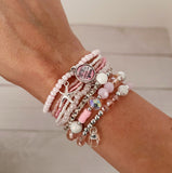 Happiness Comes in Waves Bracelet- PINK