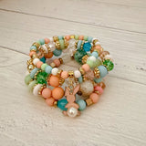 Blush Bunny Beaded Bracelet Set
