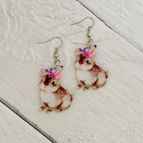 Rhinestone Clover Statement Earrings